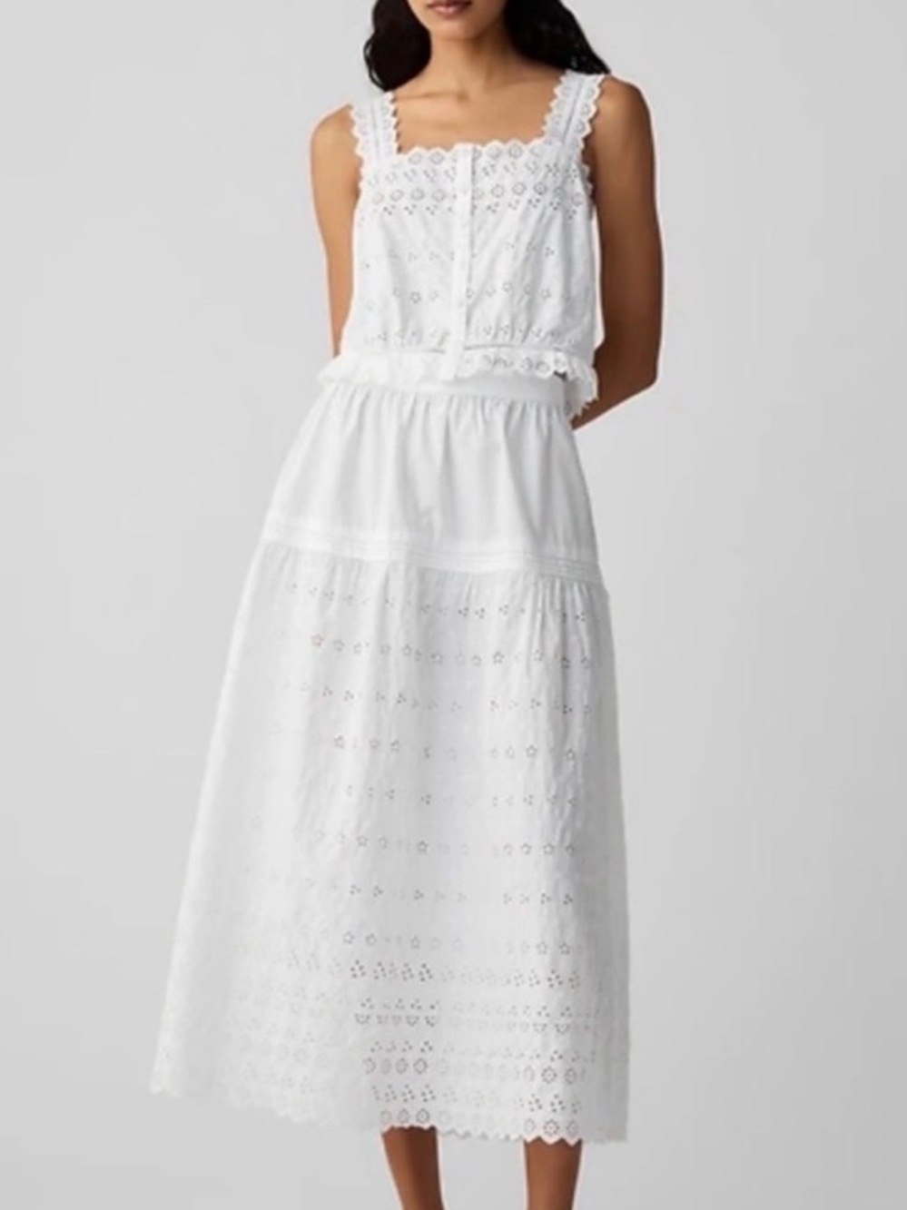 Doen x Gap eyelet skirt white